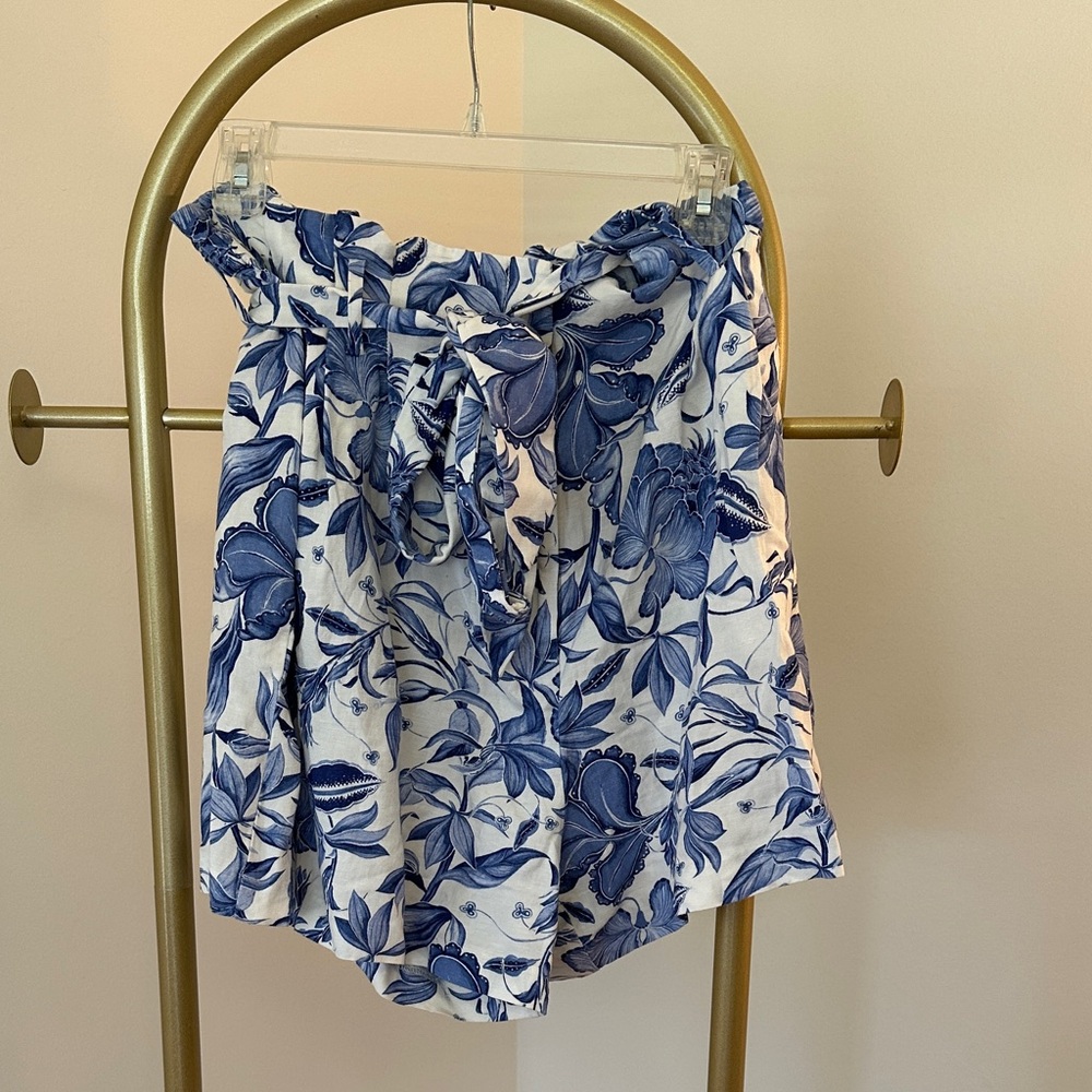 H&M Blue Floral High Waist Women's Shorts